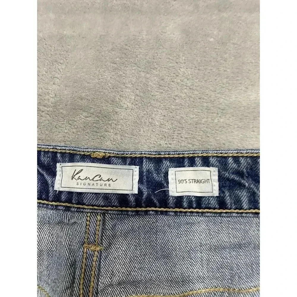 KanCan Jeans Womens 31 Blue 90s Straight Leg Distressed Medium Wash Denim Pocket - Picture 7 of 9